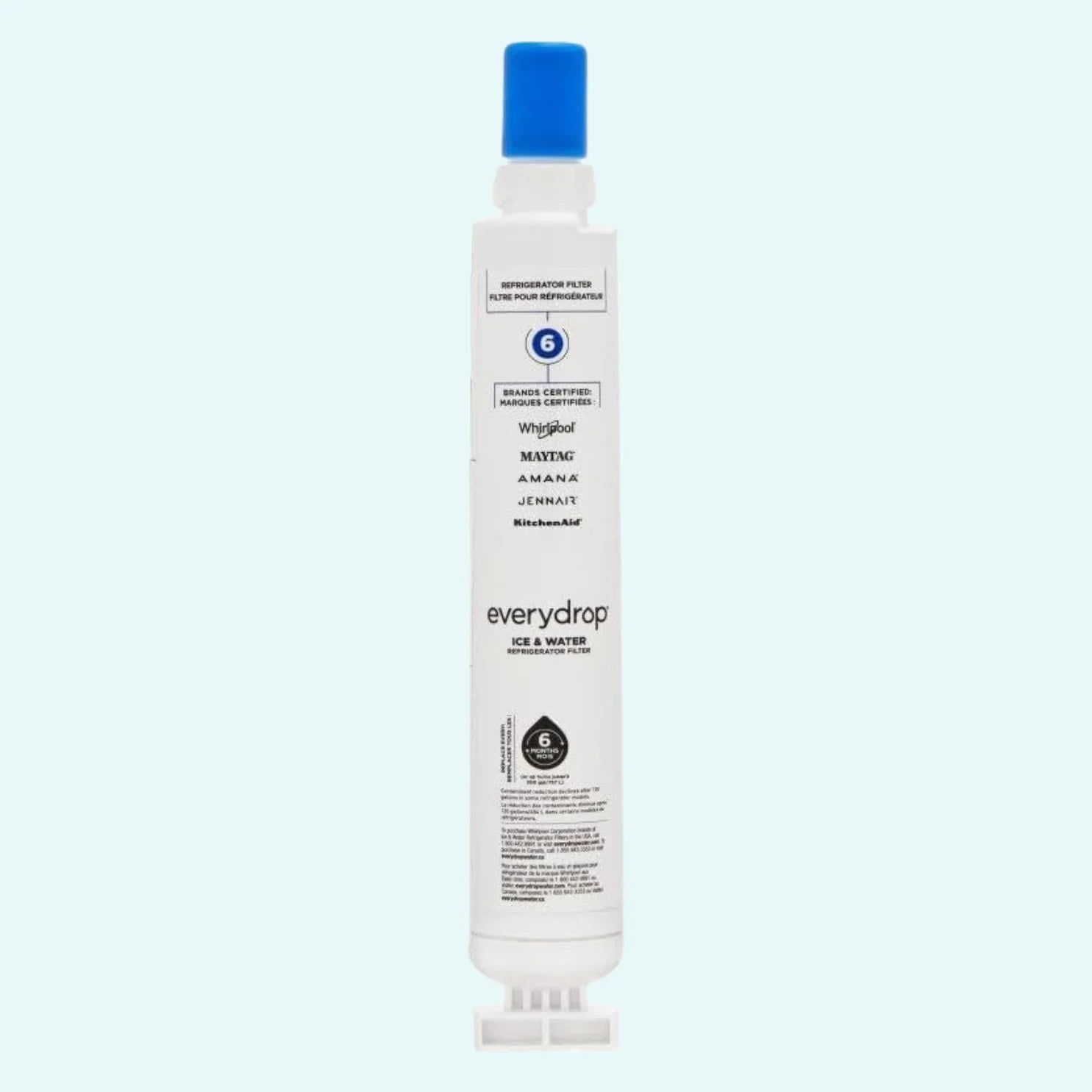 everydrop® by whirlpool ice and water refrigerator filter 6, edr6d1, single pack, white