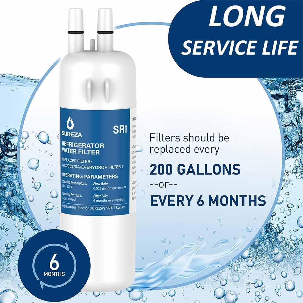 refrigerator water filter compatible with everydrop® filter 1, edr1rxd1, w10295370a, whr1rxd1, p8rfwb2l, w10295370, edr1rxd1b, p4rfwb, kenmore® 46 9081, 46 9930, 3pack