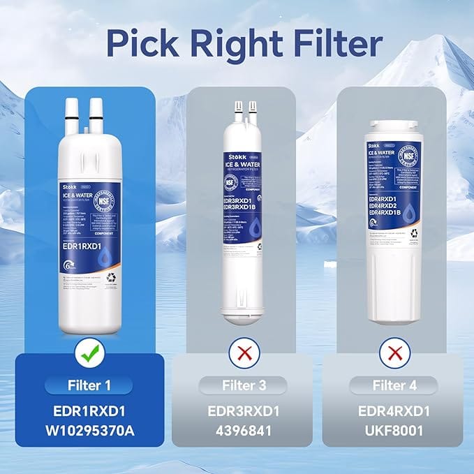 stokk edr1rxd1 replacement compatible with everydrop filter 1, edr1rxd1b, whirlpool w10295370a, p8rfwb2l, p4rfwb, p5wb2l, 46 9081, 46 9930, rw001 refrigerator water filter, 3 pack