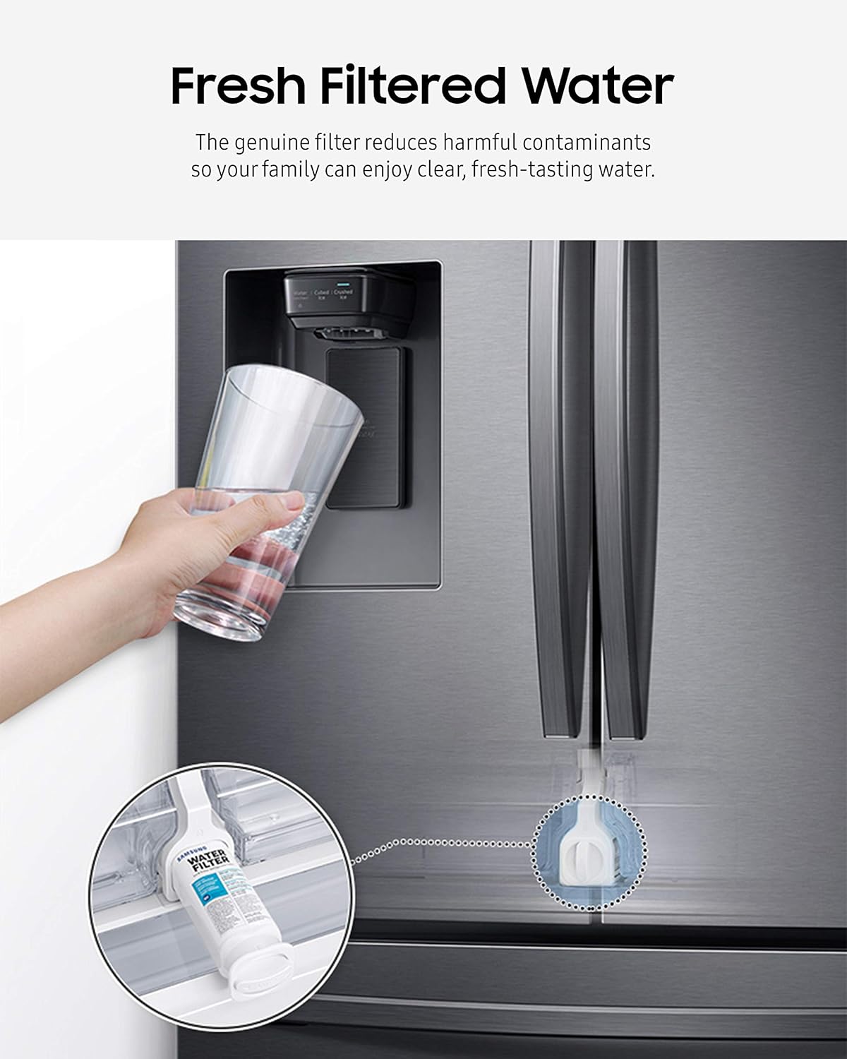 SAMSUNG Genuine Filters for Refrigerator Water and Ice, Carbon Block Filtration for Clean, Clear Drinking Water, DA29-00020B-2P, 1 Pack, 2 Pack, 3 Pack, 4 Pack