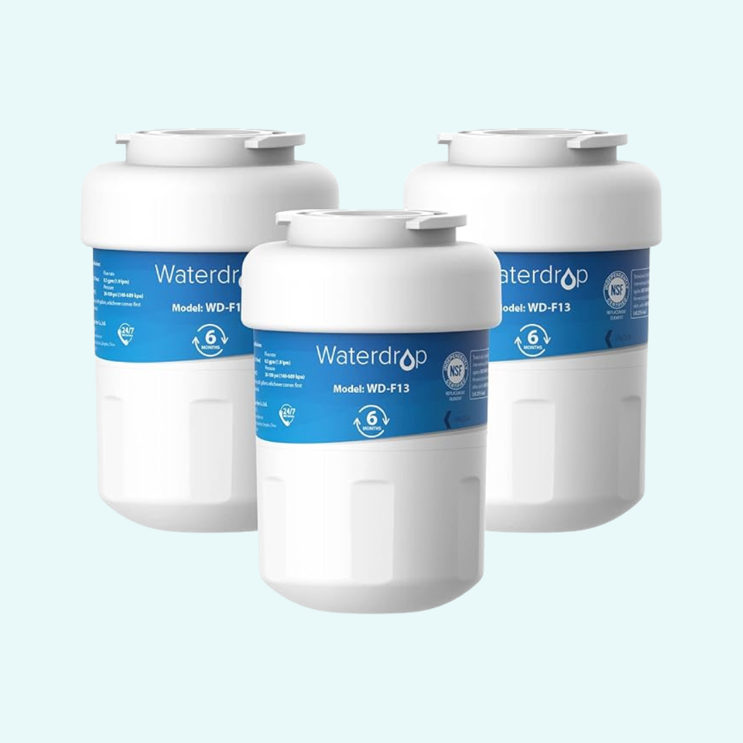 Waterdrop WD-F13 Replacement for GE® MWF®, SmartWater® MWFP, MWFINT, MWFA, GWF, HDX FMG-1, Kenmore® 9991, GSE25GSHECSS, WFC1201 Water Filter, 1 Pack, 2 pack, 3 pack, 4 pack