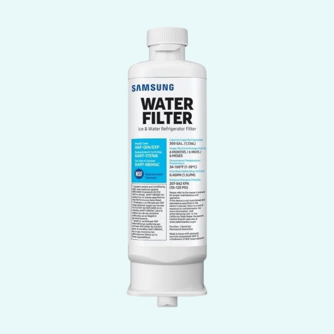 SAMSUNG Genuine Filter for Refrigerator Water and Ice, Carbon Block Filtration, Reduces 99% of Harmful Contaminants for Clean, Clear Drinking Water, 6-Month Life, HAF-QIN/EXP, Multi Pack