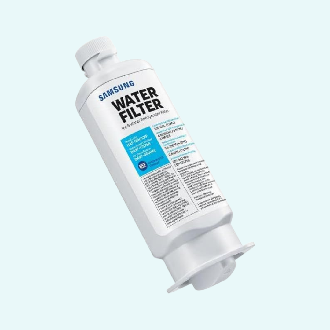SAMSUNG Genuine Filter for Refrigerator Water and Ice, Carbon Block Filtration, Reduces 99% of Harmful Contaminants for Clean, Clear Drinking Water, 6-Month Life, HAF-QIN/EXP, Multi Pack