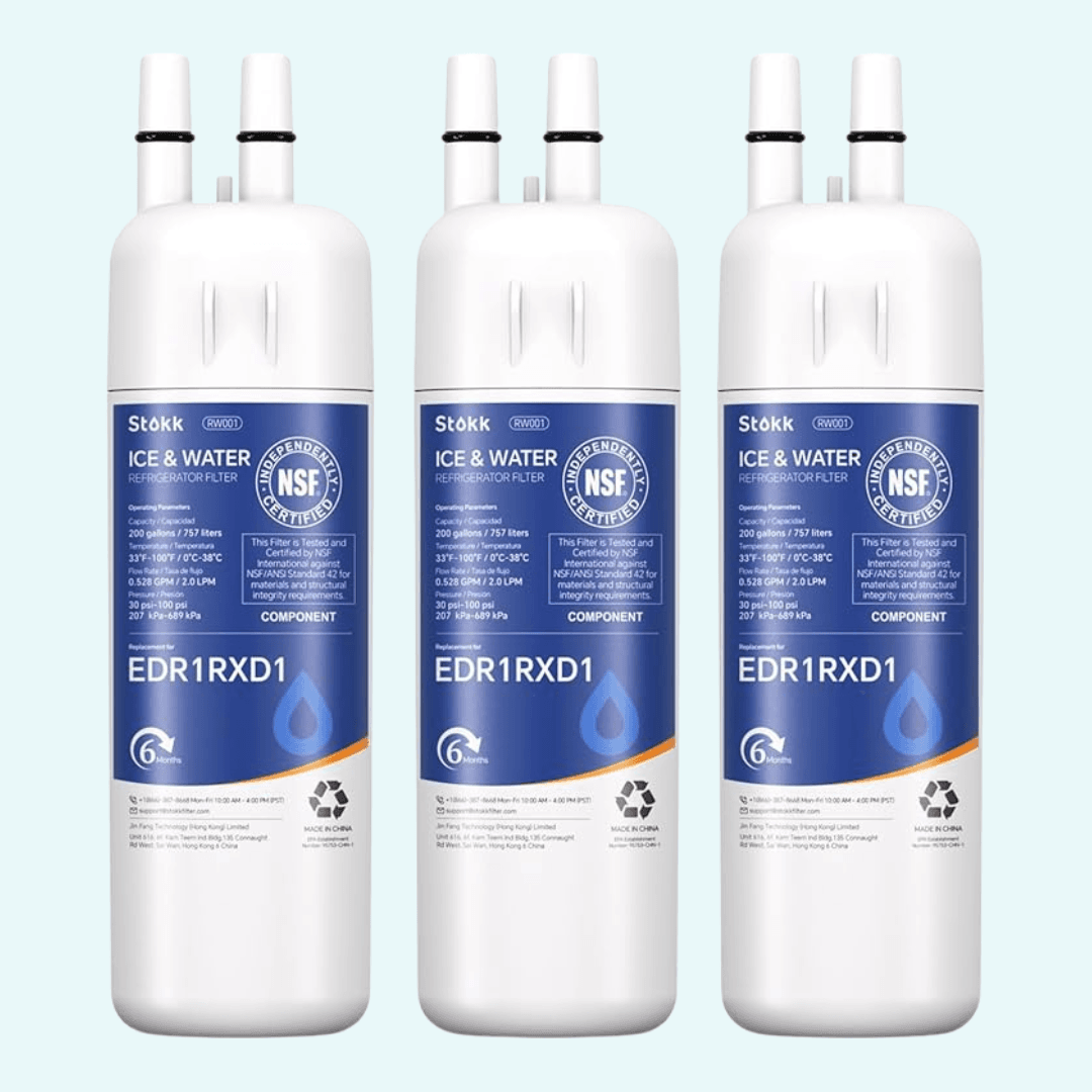 stokk edr1rxd1 replacement compatible with everydrop filter 1, edr1rxd1b, whirlpool w10295370a, p8rfwb2l, p4rfwb, p5wb2l, 46 9081, 46 9930, rw001 refrigerator water filter, 3 pack