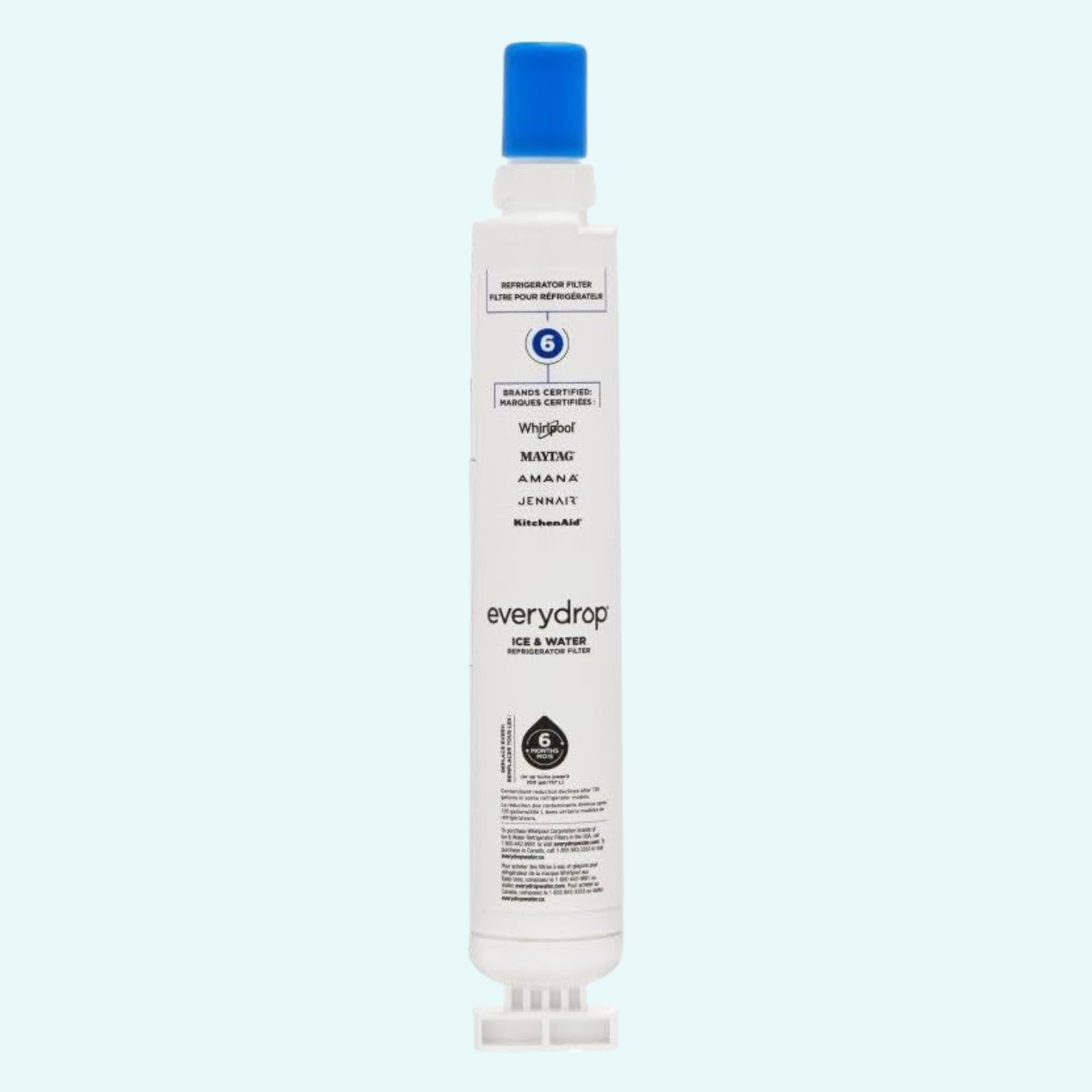 everydrop® by whirlpool ice and water refrigerator filter 6, edr6d1, single pack, white