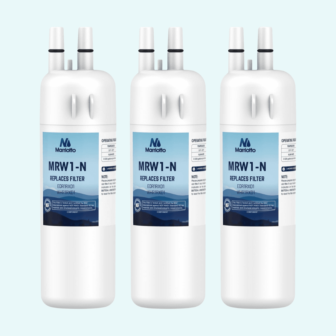 marriotto edr1rxd1 refrigerator water filter compatible with whirlpool w10295370a, whr1rxd1, kad1rxd1, filter 1, w10295370, p4rfwb, p8rfwb2l, 46 9930, 46 9081 refrigerator water filter, pack of 3