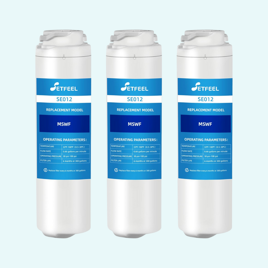 MSWF Refrigerator Water Filter, Replacement for GE Smart Water MSWF Cartridge 101820A, 101821B, RWF1500A, 101820B, 101821A, 101821, 1,2,3,4 Pack SETFEEL