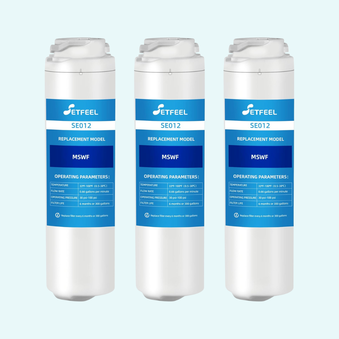 MSWF Refrigerator Water Filter, Replacement for GE Smart Water MSWF Cartridge 101820A, 101821B, RWF1500A, 101820B, 101821A, 101821, 1,2,3,4 Pack SETFEEL