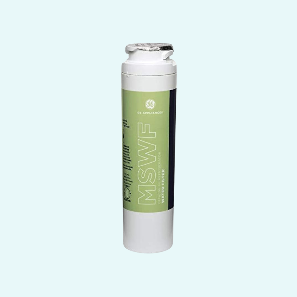 GE MSWF refrigerator water filter, front view