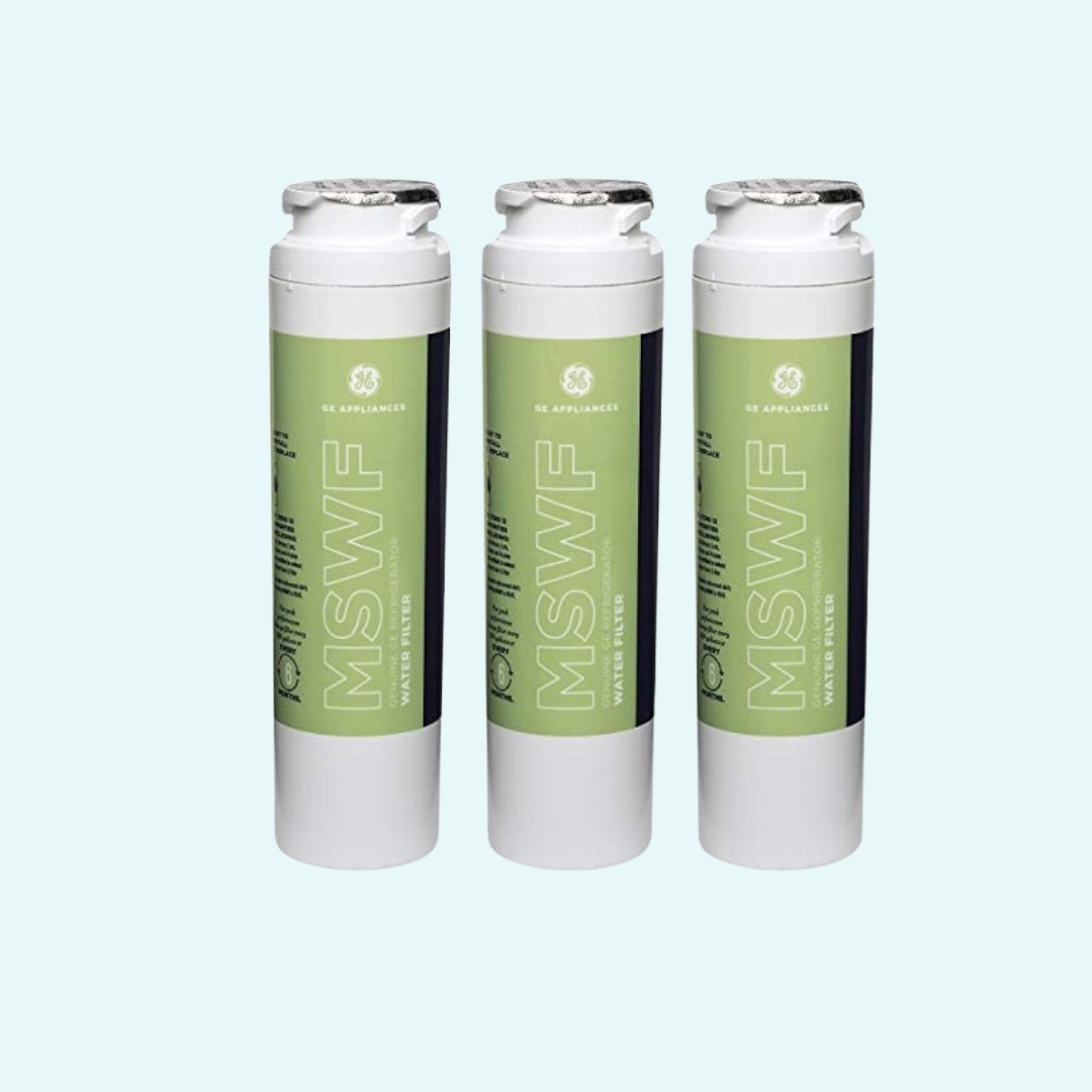 GE MSWF Refrigerator Water Filter Replacement – NSF Certified, Twist-Lock, 6-Month / 300-Gallon
