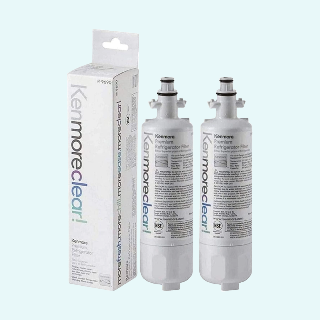 Kenmore 9690 Refrigerator Water Filter Replacement – Compatible with 46-9690 & 469690, Carbon Filtration, White