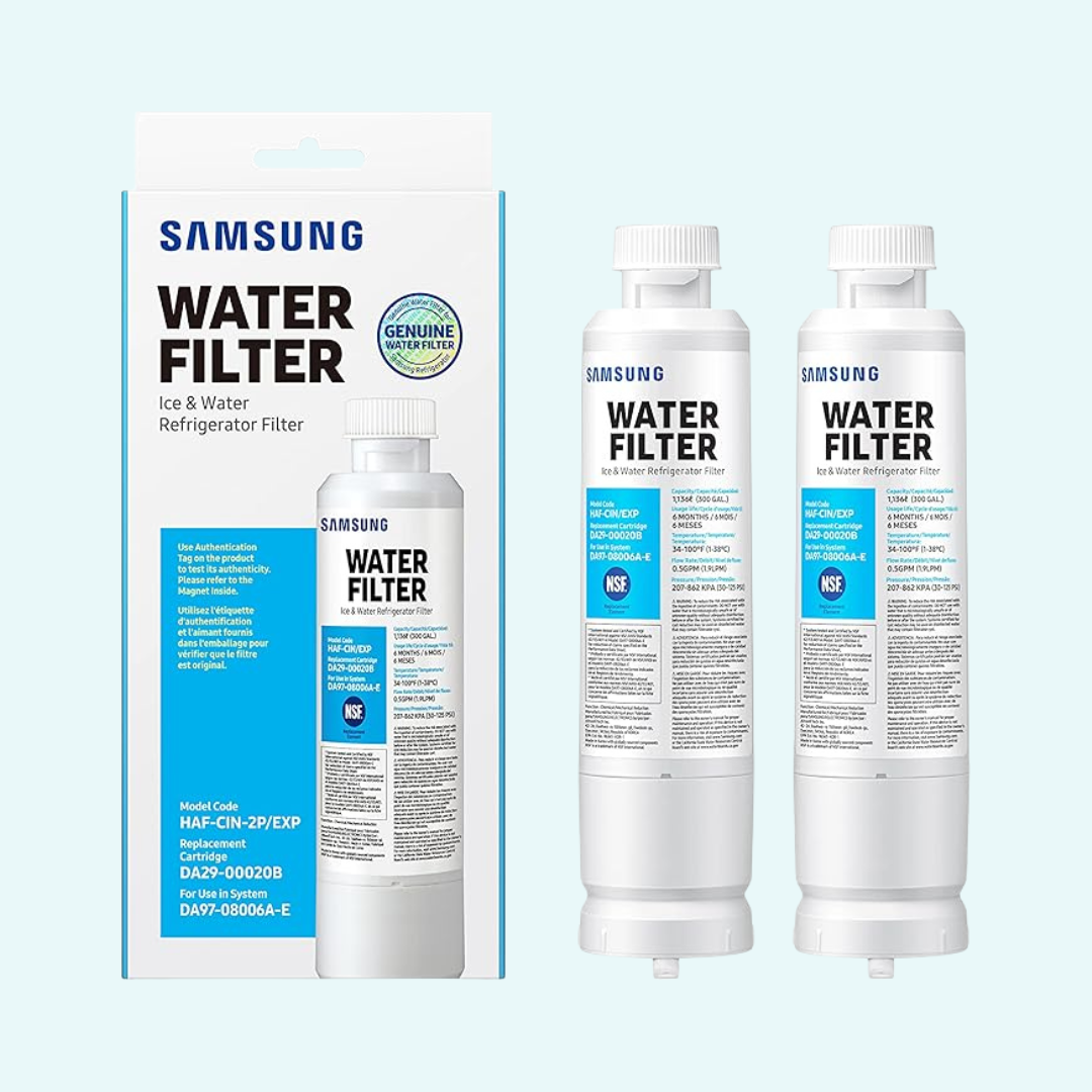SAMSUNG Genuine Filters for Refrigerator Water and Ice, Carbon Block Filtration for Clean, Clear Drinking Water, DA29-00020B-2P, 1 Pack, 2 Pack, 3 Pack, 4 Pack